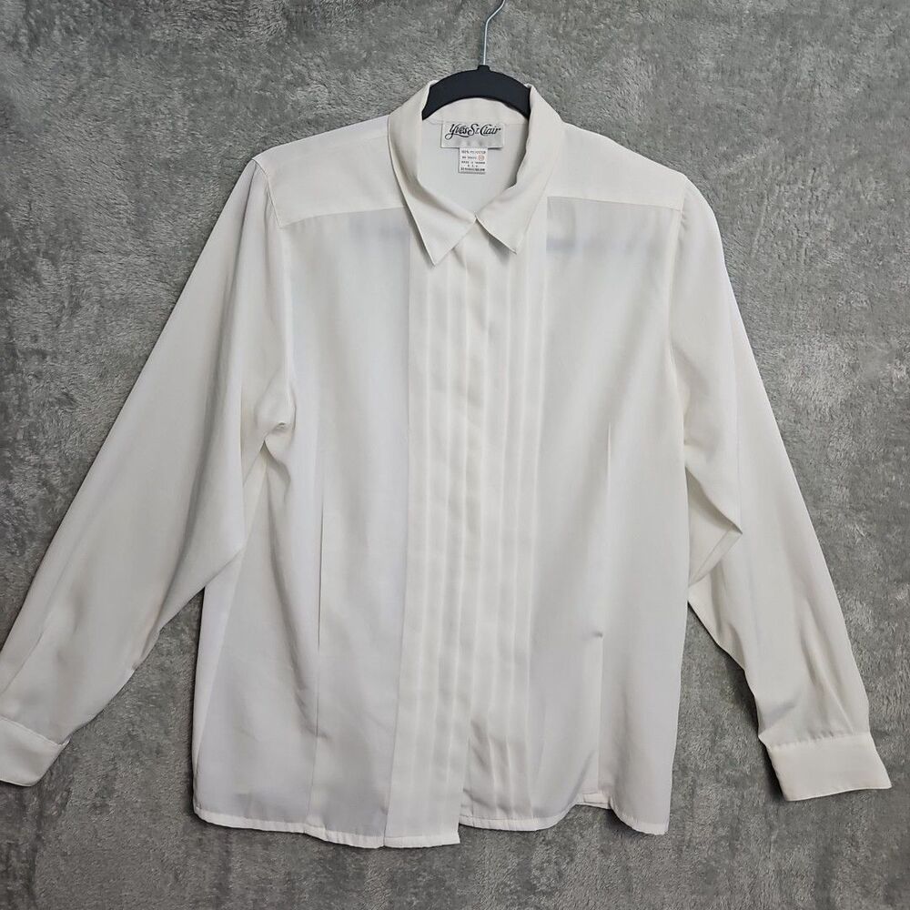 Yves st clair Women's blouse Sz 10 Vintage long sleeve professional